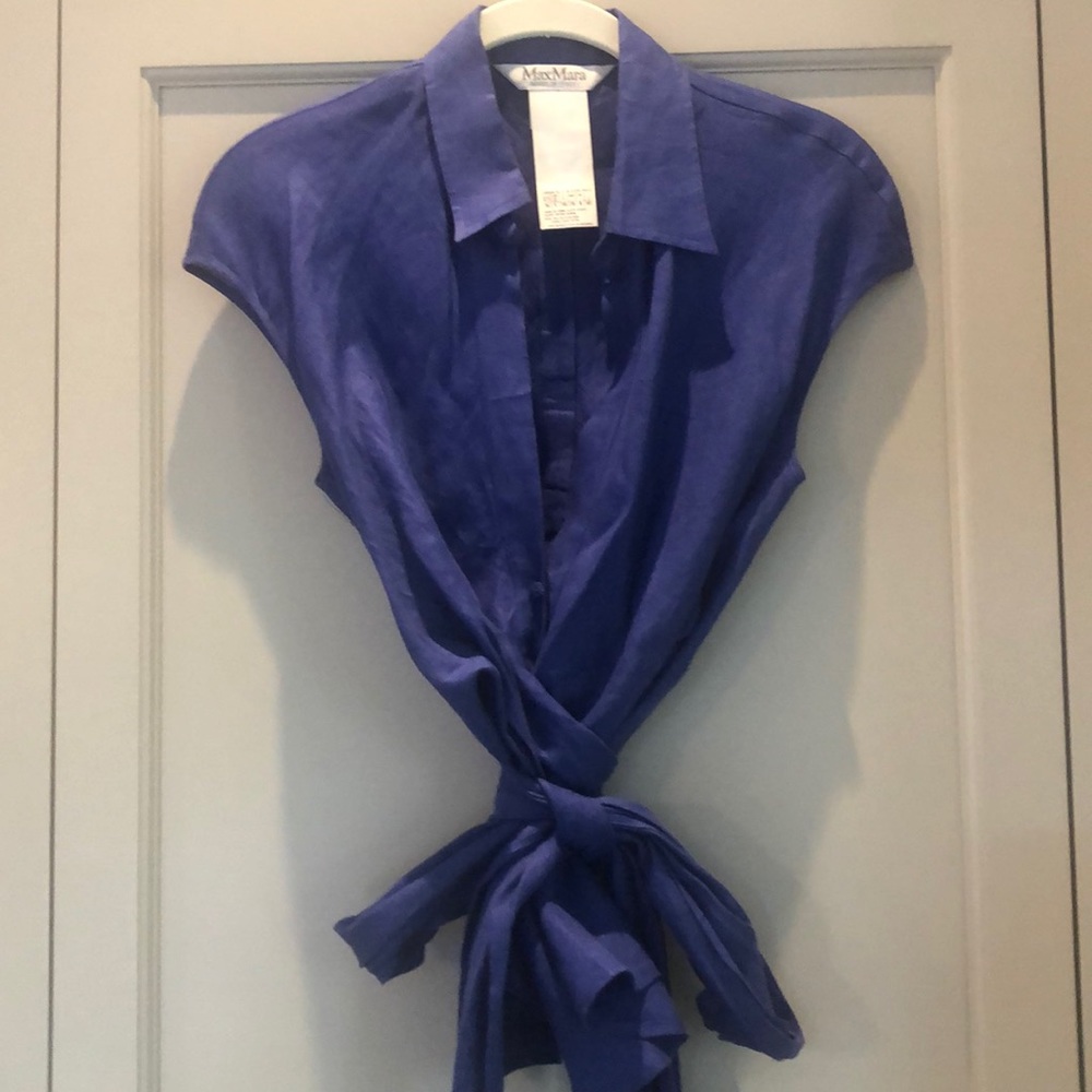 MAX MARA linen wrap blouse